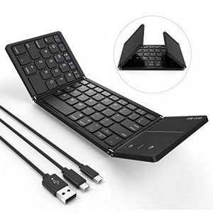Jelly Comb Foldable Bluetooth Keyboard, 3-In-1 (Usb/Microusb/Type C) Compatible For All Devices Windows Ios Android Tablet-Black