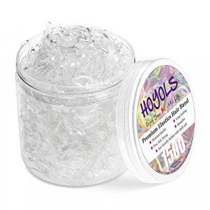 Clear Elastic Hair Rubber Bands, 1500pcs Mini Small Clear Ponytail Elastics Holders for Blond Kids Girls Hair No Crease Damage No Hurt 1 inch HOYOLS