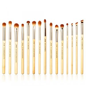 Jessup Eye Makeup Brushes Set, Premium Synthetic Eyeshadow Blending Concealer Eyebrow Eyeliner Brush, 15pcs Labeled Bamboo Make Up Brushes T137