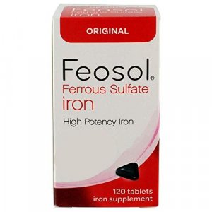Feosol Original 65 mg High Potency Ferrous Sulfate Iron Supplement 120ct
