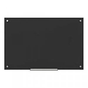 U Brands Glass Dry Erase Board, 23 x 35 Inches, Black Non-Magnetic Surface, Frameless (170U00-01)