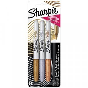 Sharpie Metallic Permanent Markers, 3 Count