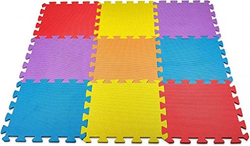 MEDca Floor Mat 10-Tile Exercise Mat Solid Foam EVA Playmat Kids Safety Assorted Soft Colors