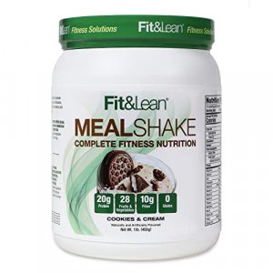 Fit & Lean Meal Shake Fat Burning Meal Replacement with Protein, Fiber, Probiotics and Organic Fruits & Vegetables and Green Tea for Weight Loss, Coo