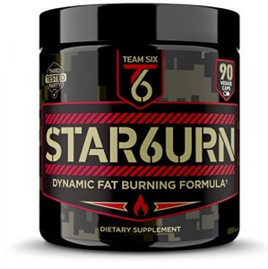 T6 STAR6URN Thermogenic Fat Burner, Pure Forskolin and 7 More Shredding Diet Ingredients - Appetite Suppressant, 30 Day Supply