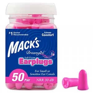 Mack's Dreamgirl Soft Foam Earplugs, 50 Pair, Pink - Small Ear Plugs for Sleeping, Snoring, Studying, Loud Events, Traveling & Concerts