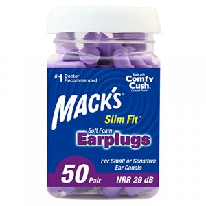 Mack's Slim Fit Soft Foam Earplugs, 50 Pair - Small Ear Plugs for Sleeping, Snoring, Traveling, Concerts, Shooting Sports & Power Tools