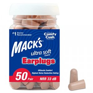 Mack's Ultra Soft Foam Earplugs 50 Pair - 33dB Highest NRR Comfortable Ear Plugs for Sleeping Snoring Travel Concerts Studying Loud Noise Work