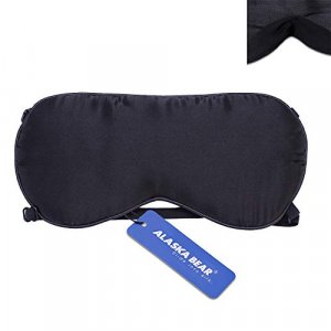 ALASKA BEAR 2-Strap Silk Sleep mask & Blindfold, Super-Smooth Eye Mask w/Two Straps and Nose Baffle