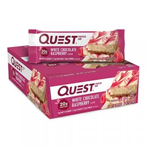 Quest Nutrition- High Protein, Low Carb, Gluten Free, Keto Friendly, 12 Count White Chocolate Raspberry