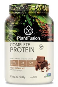 PlantFusion Vegan Protein Powder, Plant Based Protein Powder, BCAAs + Digestive Enzymes, Clean Protein; Dairy Free, Gluten Free, Chocolate 2 lb