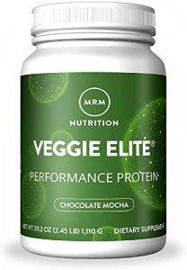 MRM Nutrition Veggie Elite Performance Protein | Chocolate Mocha Flavored| Plant-Based Protein| Easy to Digest | with BCAAs| Vegan + Gluten-Free | Cl