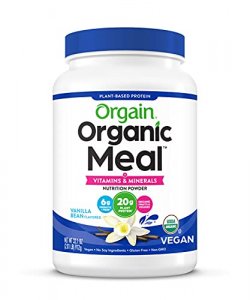 Vegan Protein Meal Replacement Powder by Orgain - 21g of Protein, No Gluten, Soy or Dairy, Non-GMO, Vanilla Bean, 2.01lb (Packaging May Vary)