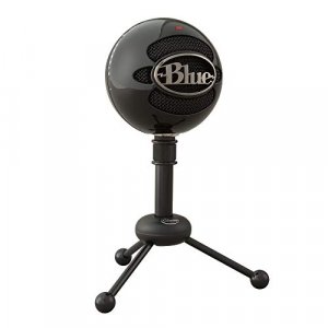 Blue Snowball USB Microphone with Two Versatile Pickup Patterns and Stylish Retro Design for Recording Streaming & Podcasting on PC & Mac Gloss Black