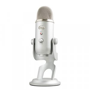 Blue Microphones Yeti USB Mic for Recording and Streaming on PC/Mac, Blue VOICE effects, 4 Pickup Patterns, Headphone Output and Volume Control, Adju