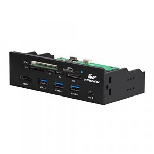 Kingwin Powered USB Hub 3.0 w/ 1 USB-C Port, SD Card Reader & Micro SD Card Reader - Sata Power Port w/Lightning Speed Data Transfer Up to 5Gbps - 5.