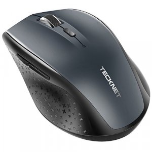 TECKNET Bluetooth Wireless Mouse, 5 Adjustable DPI Levels, 24-Month Battery Life, 6 Buttons Ipad/Laptop/Surface Pro/Windows Computer /Chromebook-Grey