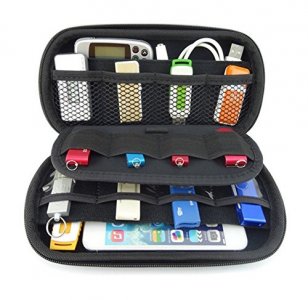 ZXUY Big Capability USB Flash Drives Bag, Black