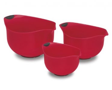 Cuisinart 3-Piece Mixing Bowl Set with Lids - Red