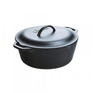  Lodge L8DOLKPLT Cast Iron Dutch Oven with Dual Handles