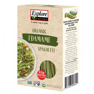 Explore Cuisine Organic Edamame Spaghetti - 8 oz - Easy-to-Make Pasta - High in Plant-Based Protein - Non-GMO Gluten Free Vegan Kosher - 4 Servings
