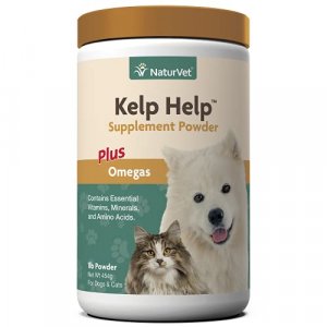 NaturVet Kelp Help Plus Omegas Skin and Coat Supplement for Dogs and Cats, Powder, Made in the USA, 1 Pound