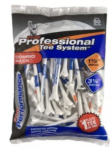 Pride Professional Tee System Plastic Golf Tees (Pack of 50), 40 Count 3-1/4-Inch + 10 Count 1-1/2-Inch,White