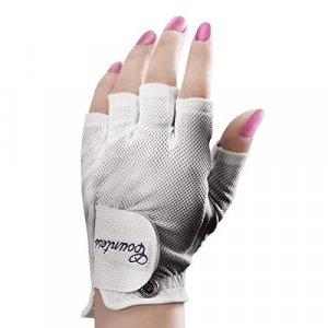 Powerbilt Countess Half-Finger Golf Glove - Ladies LH Medium, White(Medium, Worn on Left Hand)