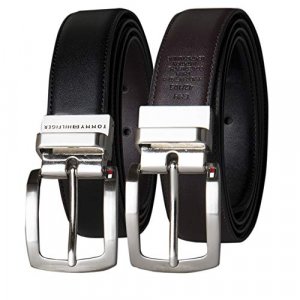 Tommy Hilfiger mens Interchangable Buckle and Reversible Boxed Set apparel belts, Black/Brown, One Size US
