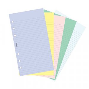 FILOFAX Ruled and Plain Refill, Assorted Colors for Personal & Personal Compact Organizers, 100 Sheets (B130502)
