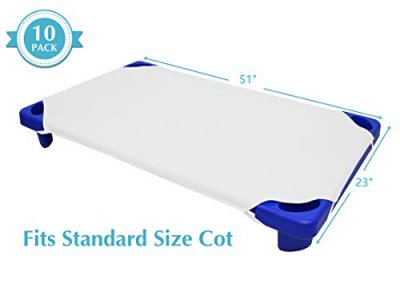 American Baby Company 10-Piece 100% Natural Cotton Percale Standard Daycare/Pre-School Cot Sheet White 23