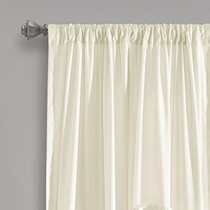 Lush Decor, Ivory Serena Window Panel for Living, Dining Room, Bedroom (Single Curtain), 84 x 54 L