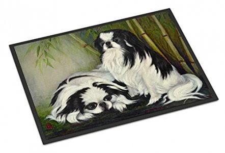 Caroline's Treasures MH1044MAT Japanese Chin Bamboo Garden Door Mat, Indoor Rug or Outdoor Welcome Mat 18x27 Doormat, 18H X 27W, Multicolor