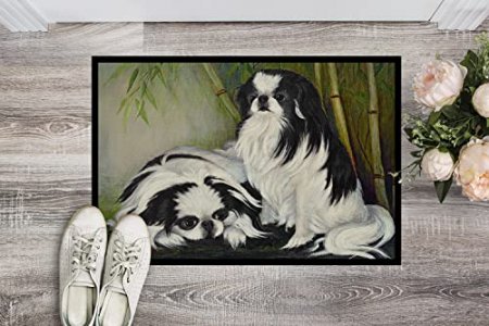 Caroline's Treasures MH1044MAT Japanese Chin Bamboo Garden Door Mat, Indoor Rug or Outdoor Welcome Mat 18x27 Doormat, 18H X 27W, Multicolor