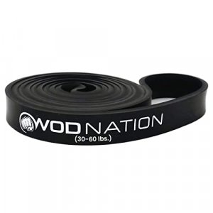 WOD Nation Pull Up Assistance Band - Best for Pullup Assist, Chin Ups, Resistance Bands Exercise,Good forCrossfit -41 inch Straps - Single Black Band
