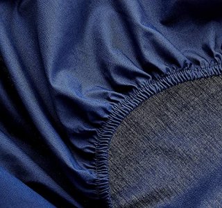 Tommy Hilfiger Signature Solid Sheet Set, Queen, Dark Blue