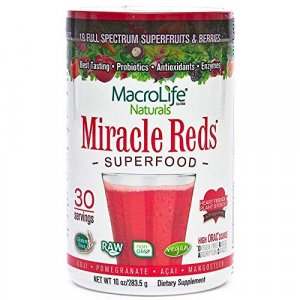MacroLife Naturals Miracle Reds Superfood Powder - 19 Antioxidant-Rich Fruits & Berries, Polyphenols, Enzymes, Probiotics - Raw, Non-GMO, Organic, Ve