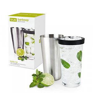 True Barkeep Boston Shaker, Stainless Steel Cocktail Shaker Tin & Mixing Glass Set with Measurements