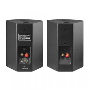 Wall Mount Home Speaker System - Active + Passive Pair Wireless Bluetooth-Weatherproof Stereo Sound Speaker Set- Pyle PDWR52BTBK (Black), 5.25 Inch
