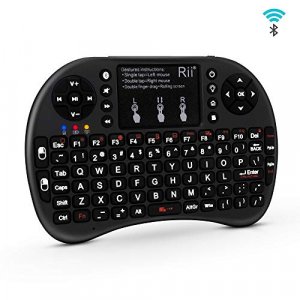 (Upgraded) Rii i8+ Mini Bluetooth Keyboard with TouchpadQWERTY Keyboard, Backlit Portable Wireless Keyboard for Smartphones laptop/PC/Tablets/Windo