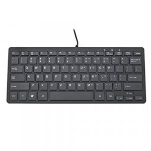 iKKEGOL USB Mini Slim Wired 78 Key Small Super Thin Compact Keyboard for Desktop Laptop PC Win 7 Mac (Black)