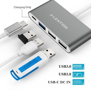 LENTION 4-in-1 USB-C Hub with Type C, USB 3.0, USB 2.0 Compatible 2021-2016 MacBook Pro 13/14/15/16, New Mac Air/Surface, ChromeBook, More, Multiport
