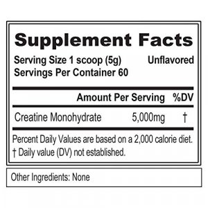 Evlution Nutrition Creatine5000 5 Grams of Pure Creatine Monohydrate in Each Serving Unflavored Powder (60 Servings)