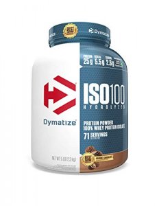 Dymatize ISO100 Hydrolyzed Protein Powder, 100% Whey Isolate Protein, 25g of Protein, 5.5g BCAAs, Gluten Free, Fast Absorbing, Easy Digesting, Gourme