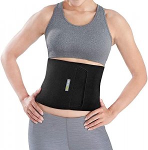 Bracoo Waist Trimmer Wrap, Sweat Sauna Slim Belly Belt for Men and Women - Abdominal Waist Trainer, weight less, Increased Core Stability, Metabolic