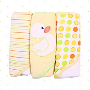 Spasilk Baby 3 Pack Soft Terry Hooded Towel Set for Newborn Boys and Girls