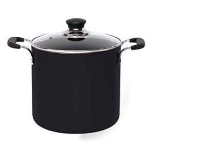 Bialetti Oval Aluminum 5.5 Quart Pasta Pot with Strainer Lid, Nonstick,  Black