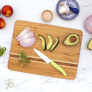 Totally Bamboo Martinique Bamboo Serving and Cutting Board, 15