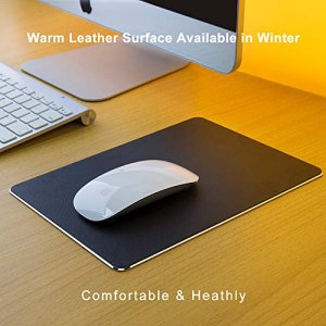 Hard Silver Metal Aluminum Mouse Pad Mat Smooth Magic Ultra Thin Double Side Mouse Mat Waterproof Fast and Accurate Control for Gaming and Office(Sma