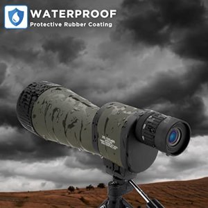 BARSKA Benchmark 25-125x88 Waterproof Straight Spotting Scope, Green/ Black